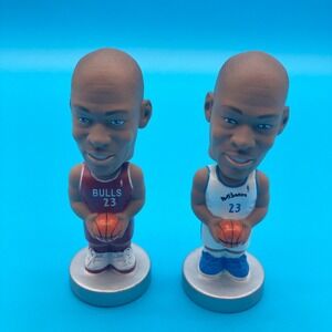 Set of 2 Micheal Jordan Bulls & Wizards Basketball Bobbleheads Ultra Rare